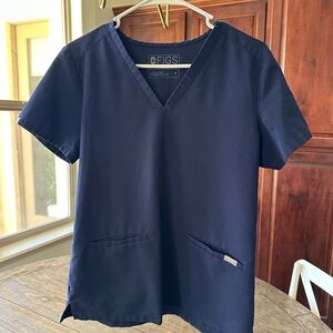 Figs Navy Blue Scrub Top